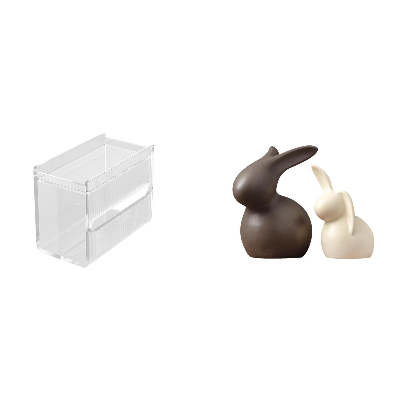 Fiocias Tissue Case Wall Mounted Toilet Paper Storage Box Acrylic Toilet Tissue Towel Holder Ceramic Statue Suitable for Home Office Table Desk Decor
