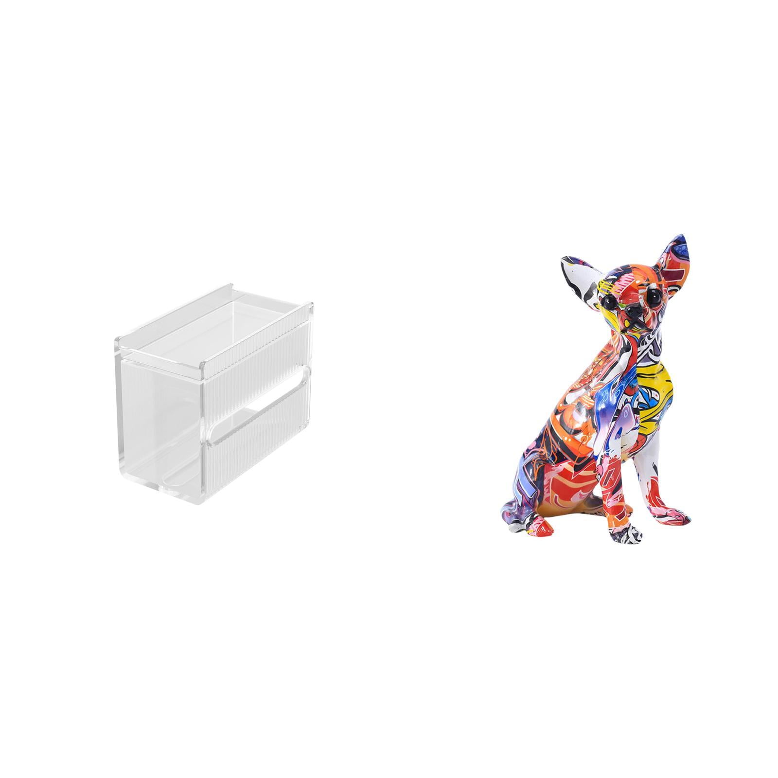 Fiocias Tissue Case Wall Mounted Toilet Paper Storage Box Acrylic Toilet Tissue Towel Holder Decorative Figure Dog Statue Crafted Graffiti Decor Modern