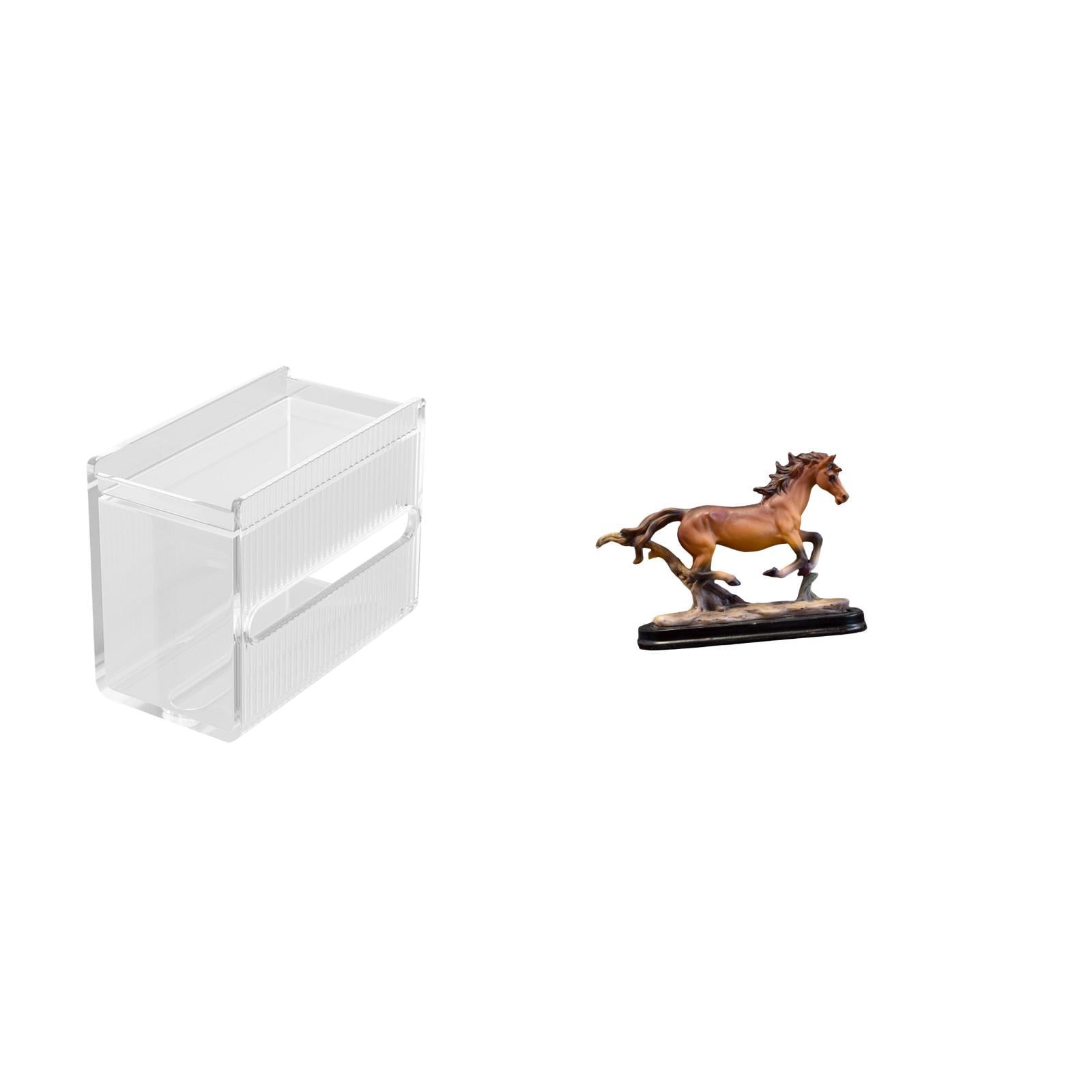 Fiocias Tissue Case Wall Mounted Toilet Paper Storage Box Acrylic Toilet Tissue Towel Holder Horse Figurine Miniature Sculpture Suitable for Kitchen Shower Ro