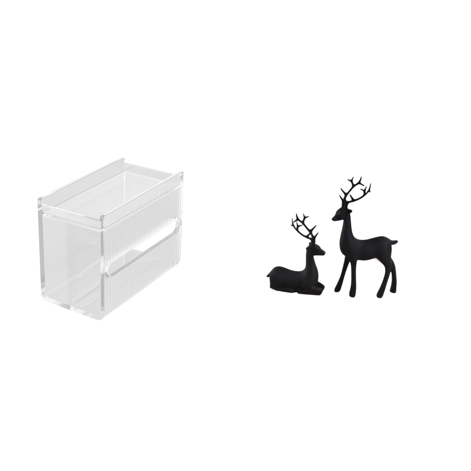 Fiocias Tissue Case Wall Mounted Toilet Paper Storage Box Acrylic Toilet Tissue Towel Holder Reindeer Statue Resin Construction Suitable for Bedrooms Kitchens