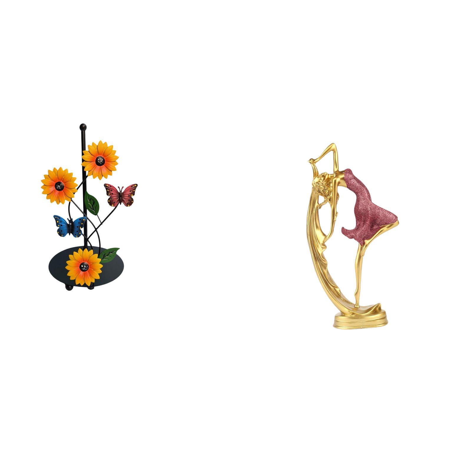 Fiocias Toilet Paper Holder Ballet Dancing Girl Statue Paper Towel Holder Countertop Kitchen Roll Holder Standing Iron Resin Craft Functional Decorative Suita