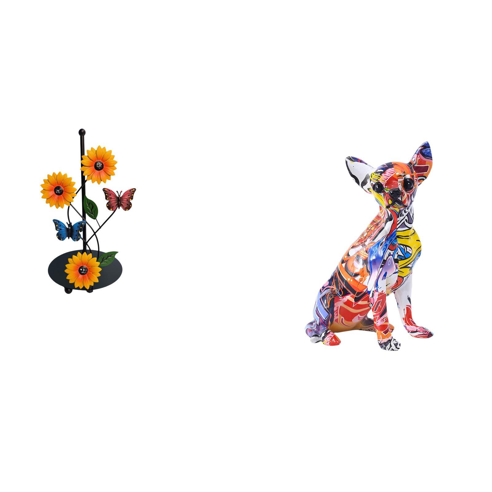 Fiocias Toilet Paper Holder Decorative Figure Paper Towel Holder Dog Statue Collectible Crafted Graffiti Decor Resin Iron Material Suitable for Kitchen Counte