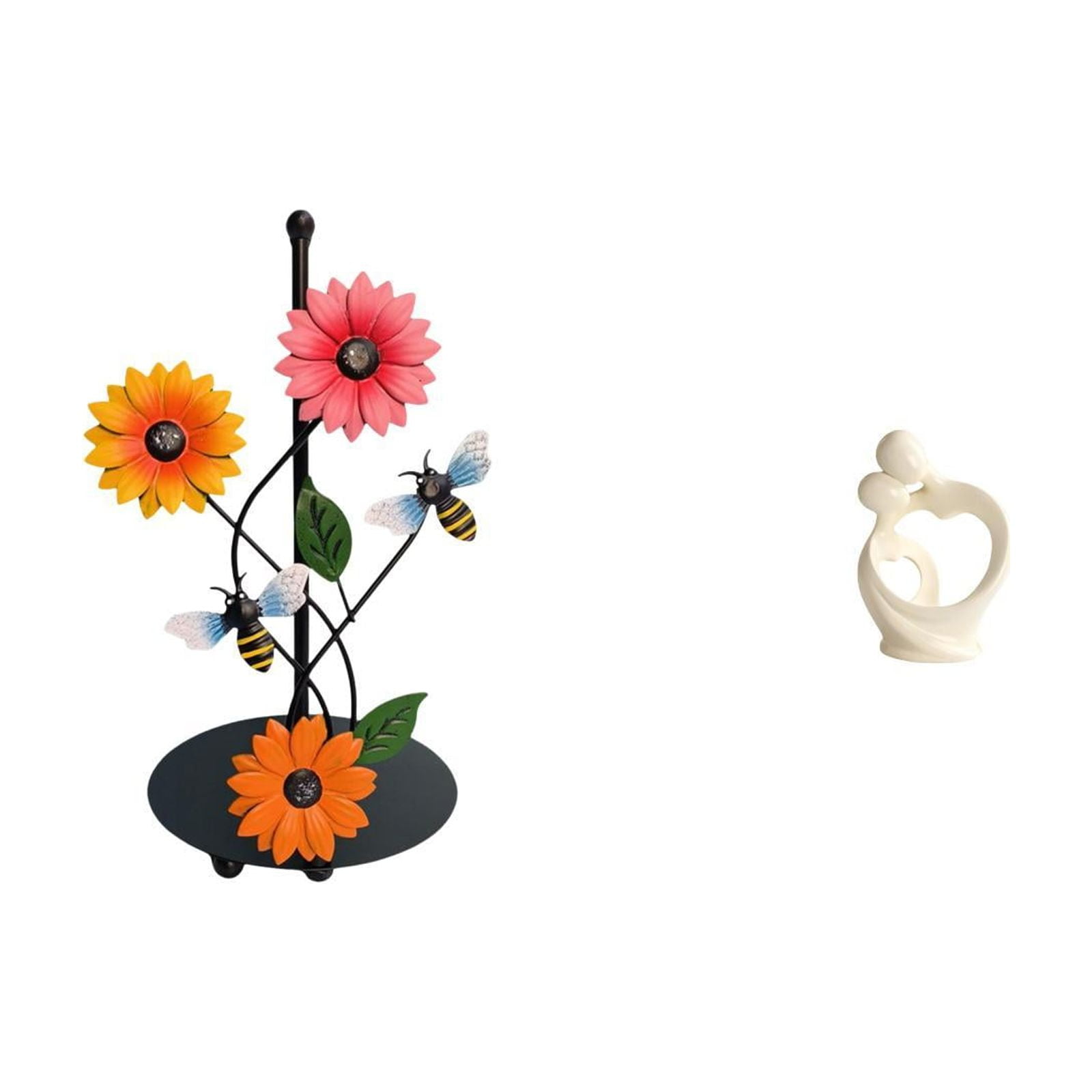 Fiocias Toilet Paper Holder Paper Towel Holder Countertop Abstract Statue Resin Sculpture Modern Art Figurine with Iron Material Suitable for Kitche