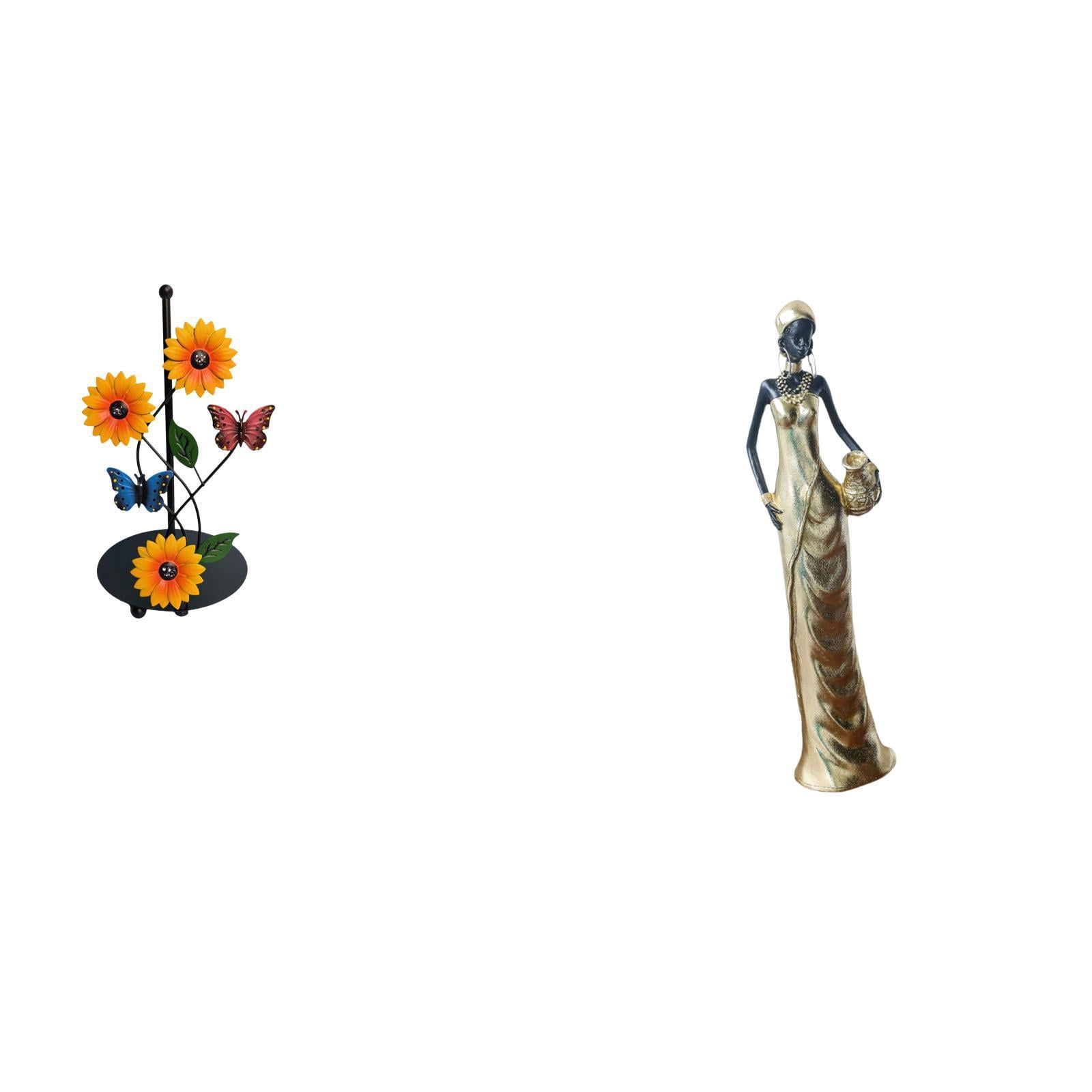 Fiocias Toilet Paper Holder Paper Towel Holder Countertop Desktop Figurine African Figurine Art Crafts Desk Collectible Made of Iron And Resin Suitable for Ki