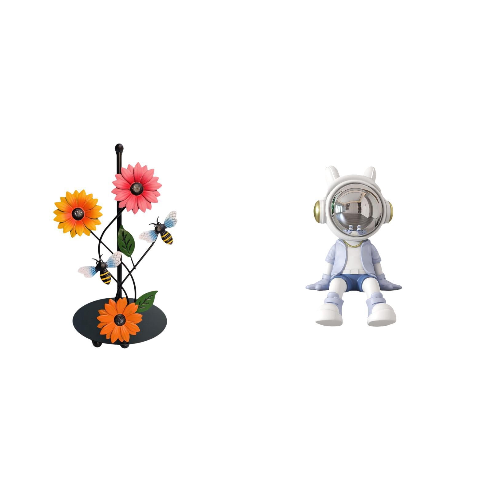 Fiocias Toilet Paper Holder Paper Towel Holder Countertop Desktop Figurine Astronaut Statue Shelf Sturdy Resin Iron Material Suitable for Kitchen Co