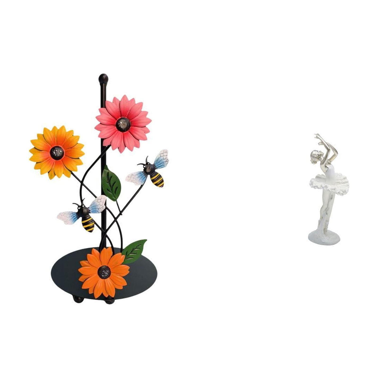 Fiocias Toilet Paper Holder Paper Towel Holder Countertop Desktop Figurine Ballet Girl Statue Iron And Resin Material Suitable for Living Room Office Bedroom