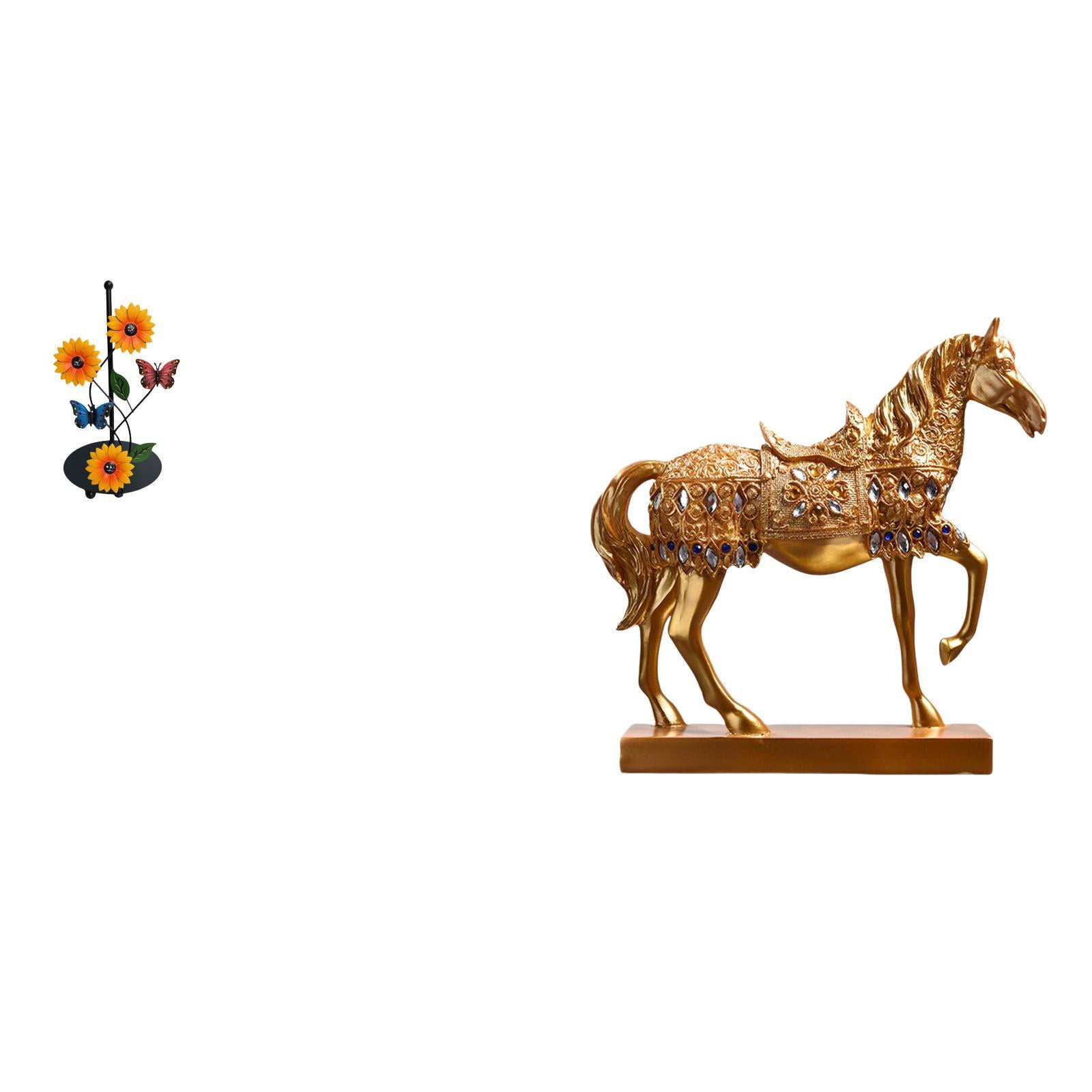 Fiocias Toilet Paper Holder Paper Towel Holder Countertop Horse Statue Horse Figurine Iron And Resin Decorative Suitable for Room Bedroom Bathr