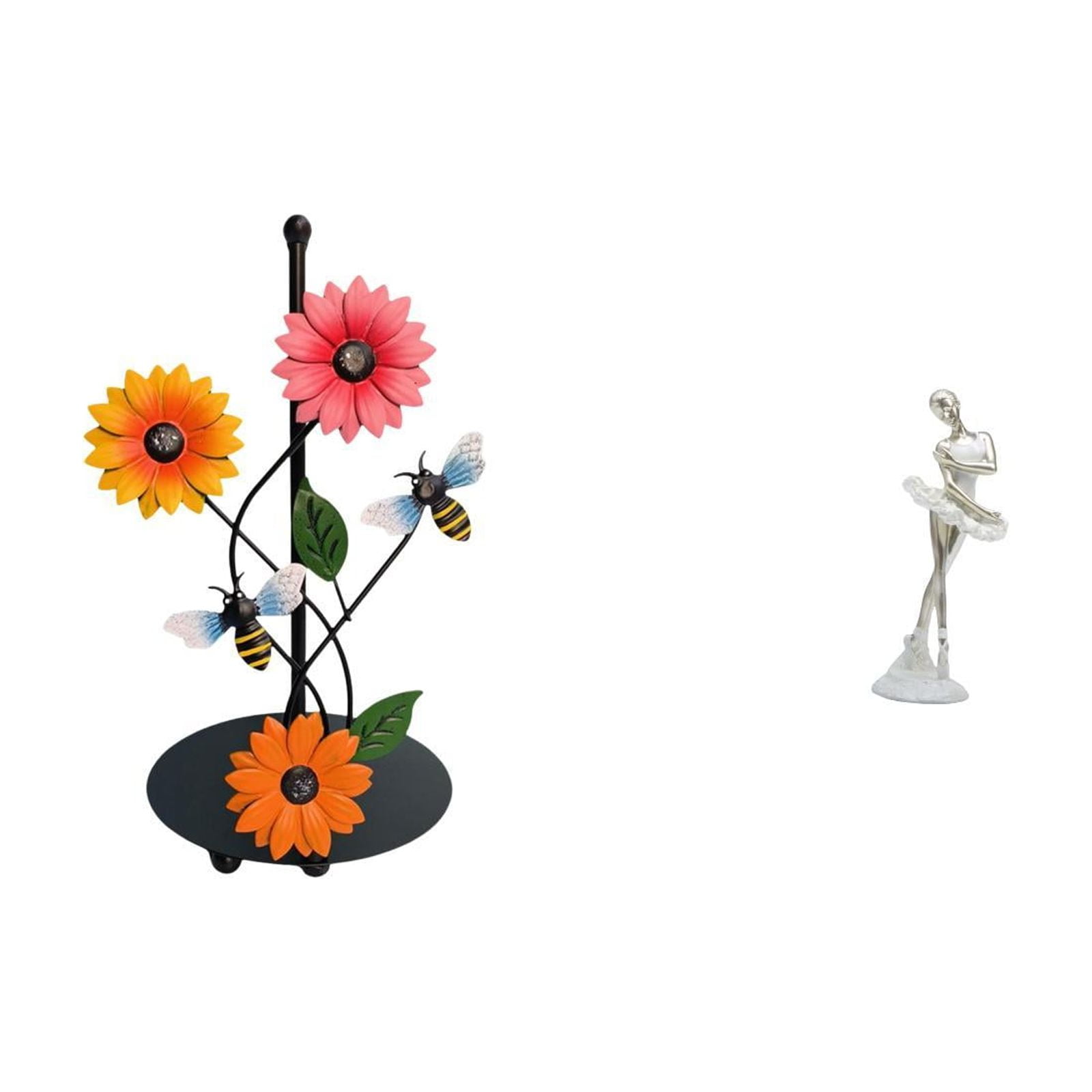 Fiocias Toilet Paper Holder Paper Towel Holder Countertop Kitchen Roll Holder Desktop Figurine Ballet Girl Statue Ornament Made of Iron And Resin Suitable for