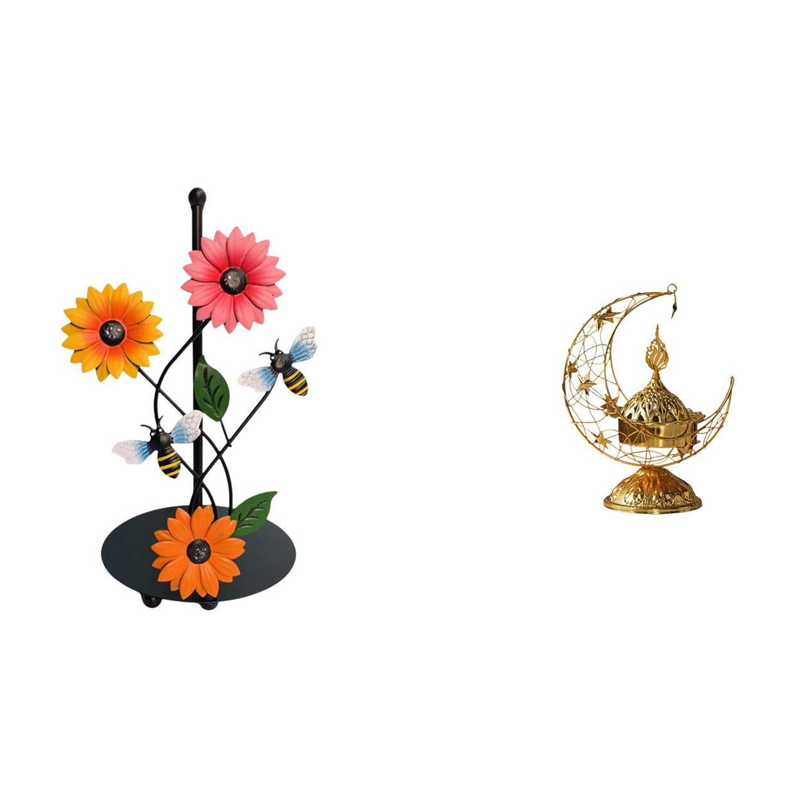 Fiocias Toilet Paper Holder Paper Towel Holder Countertop Kitchen Roll Holder Standing Iron Material Weighted Base Stable Decorative Piece Suitable for Kitche