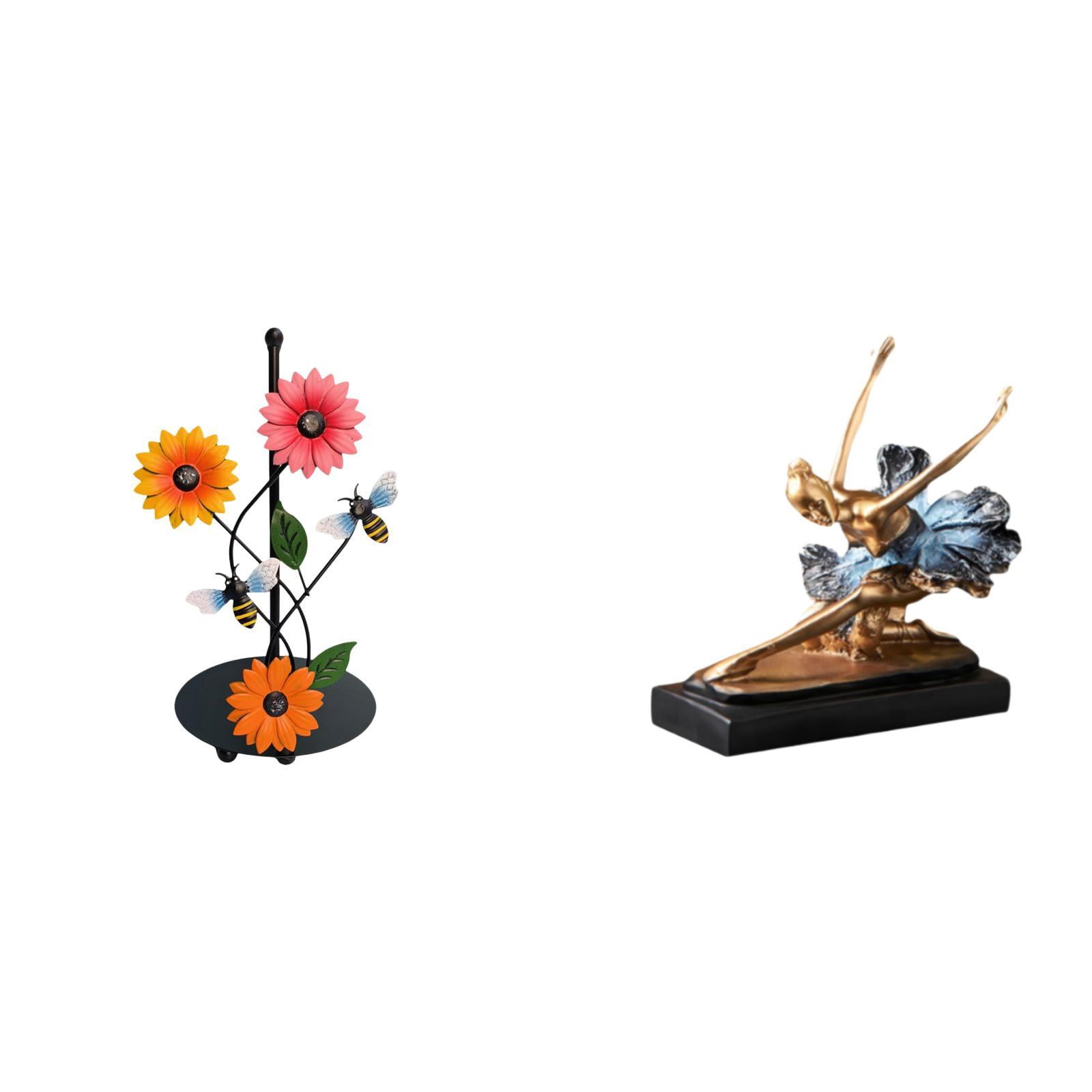 Fiocias Toilet Paper Holder Paper Towel Holder Countertop Kitchen Roll Holders Ballet Dancer Statue Iron Resin Artistic Ornament Suitable for Entrance Living