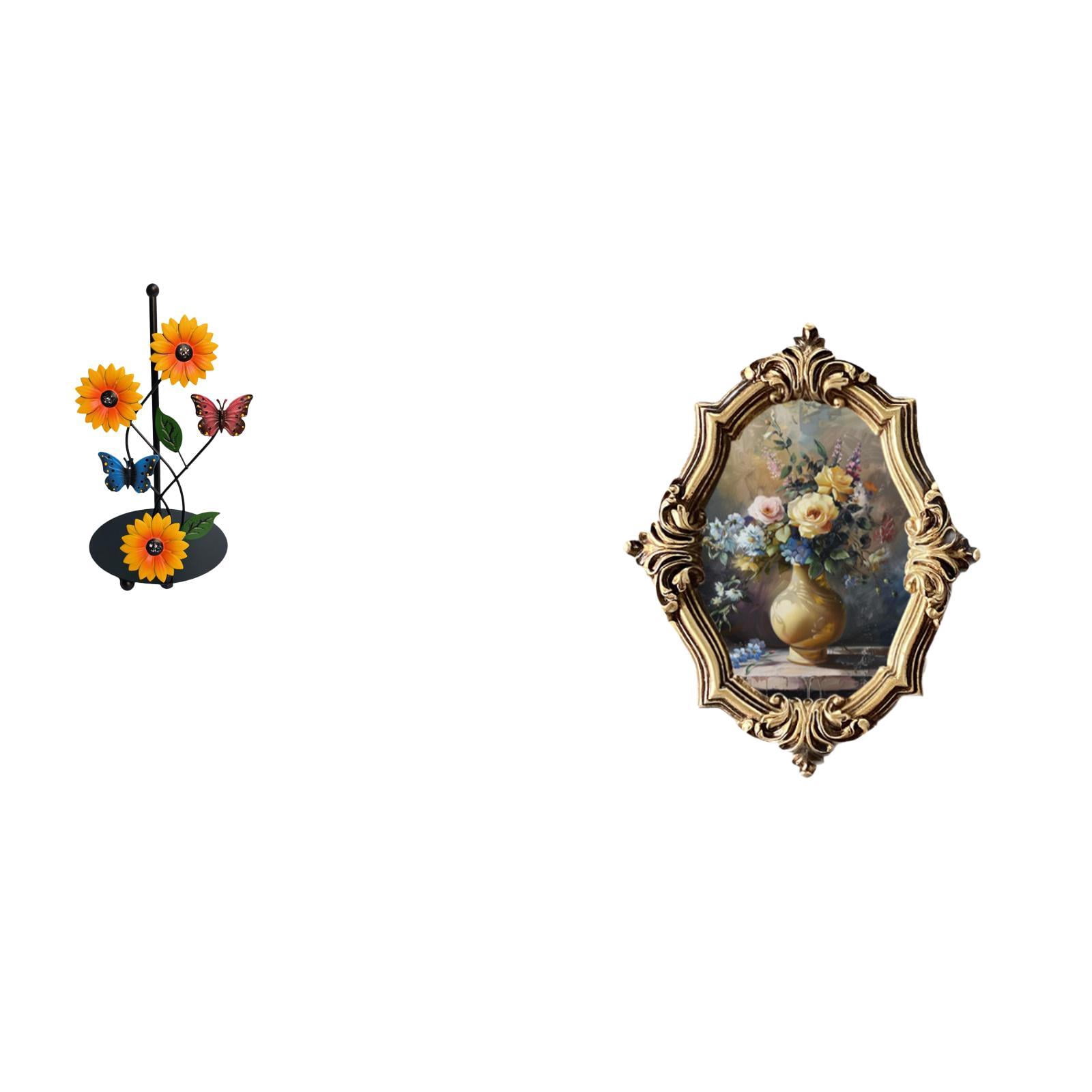 Fiocias Toilet Paper Holder Paper Towel Holder Countertop Photo Frame Picture Frame with Resin Iron Construction Removable Display Suitable for Kitchen Bedroo