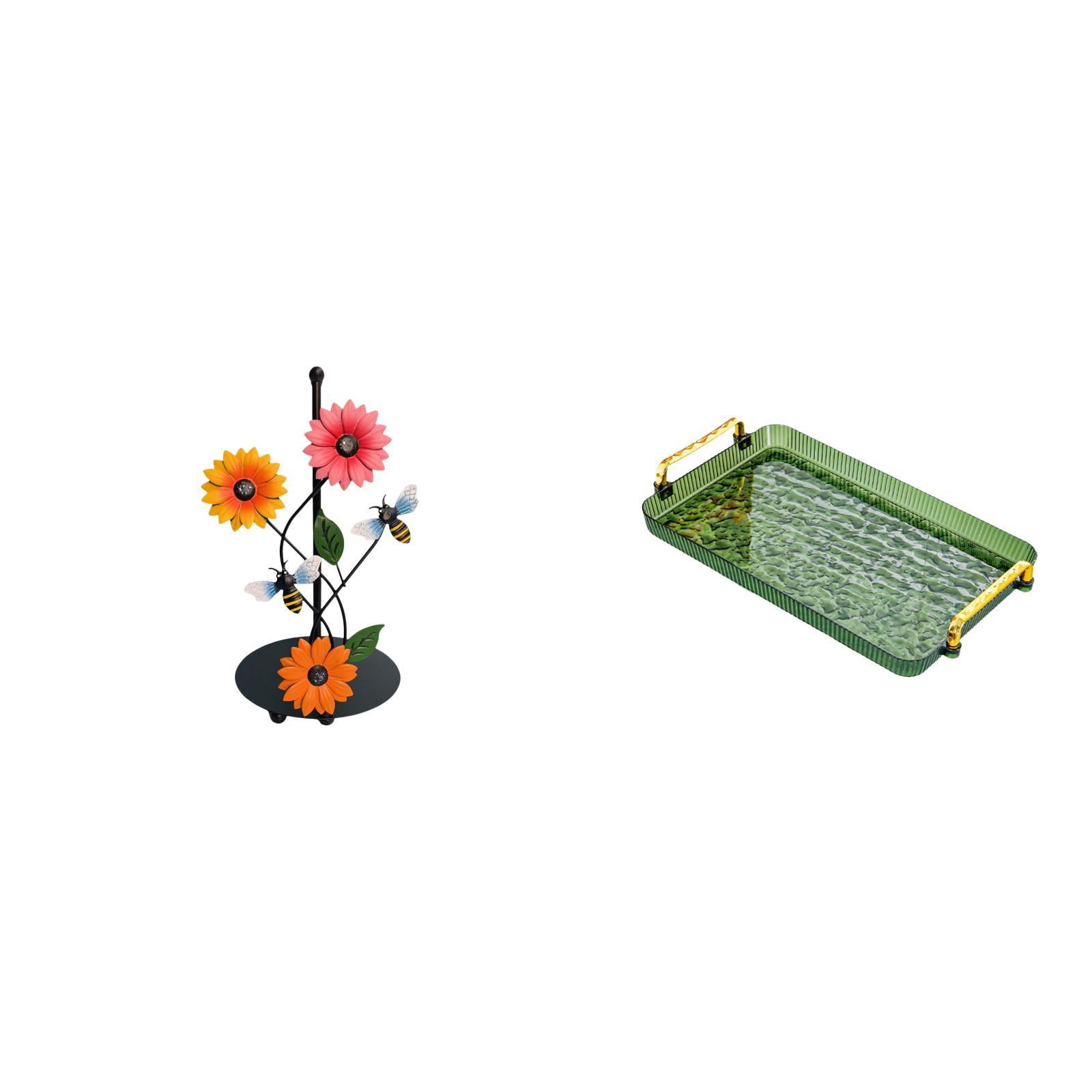Fiocias Toilet Paper Holder Paper Towel Holder Countertop Serving Tray Kitchen Serving Tray with Handle Rectangle Storage Tray Serving Platter Bathr