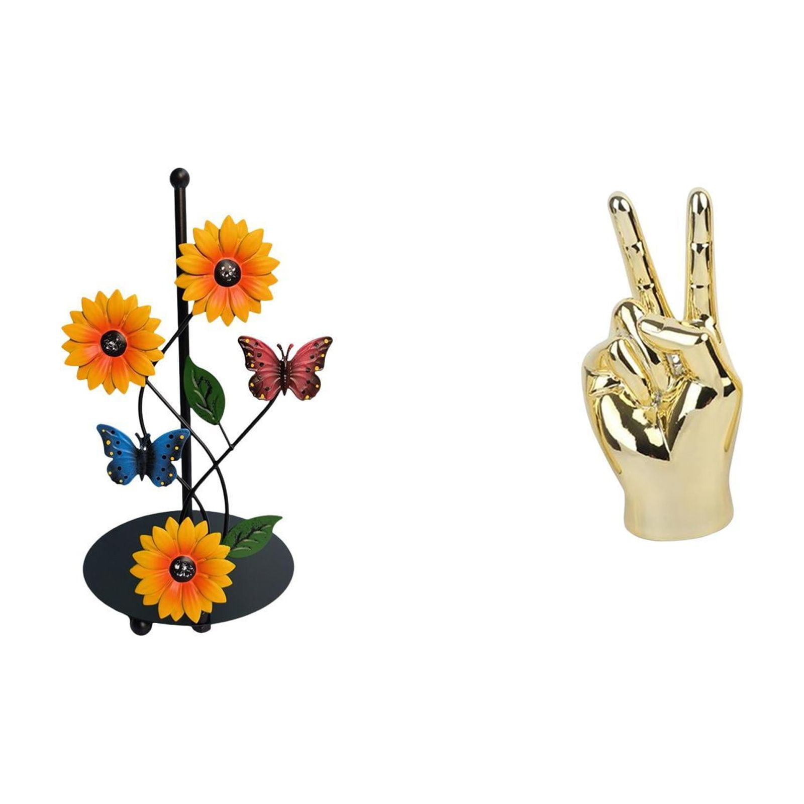Fiocias Toilet Paper Holder Paper Towel Holder Countertop Statue Sculpture Hand Finger Gesture Figurines Creative Resin Iron Removable Stand Suitable for Kitc