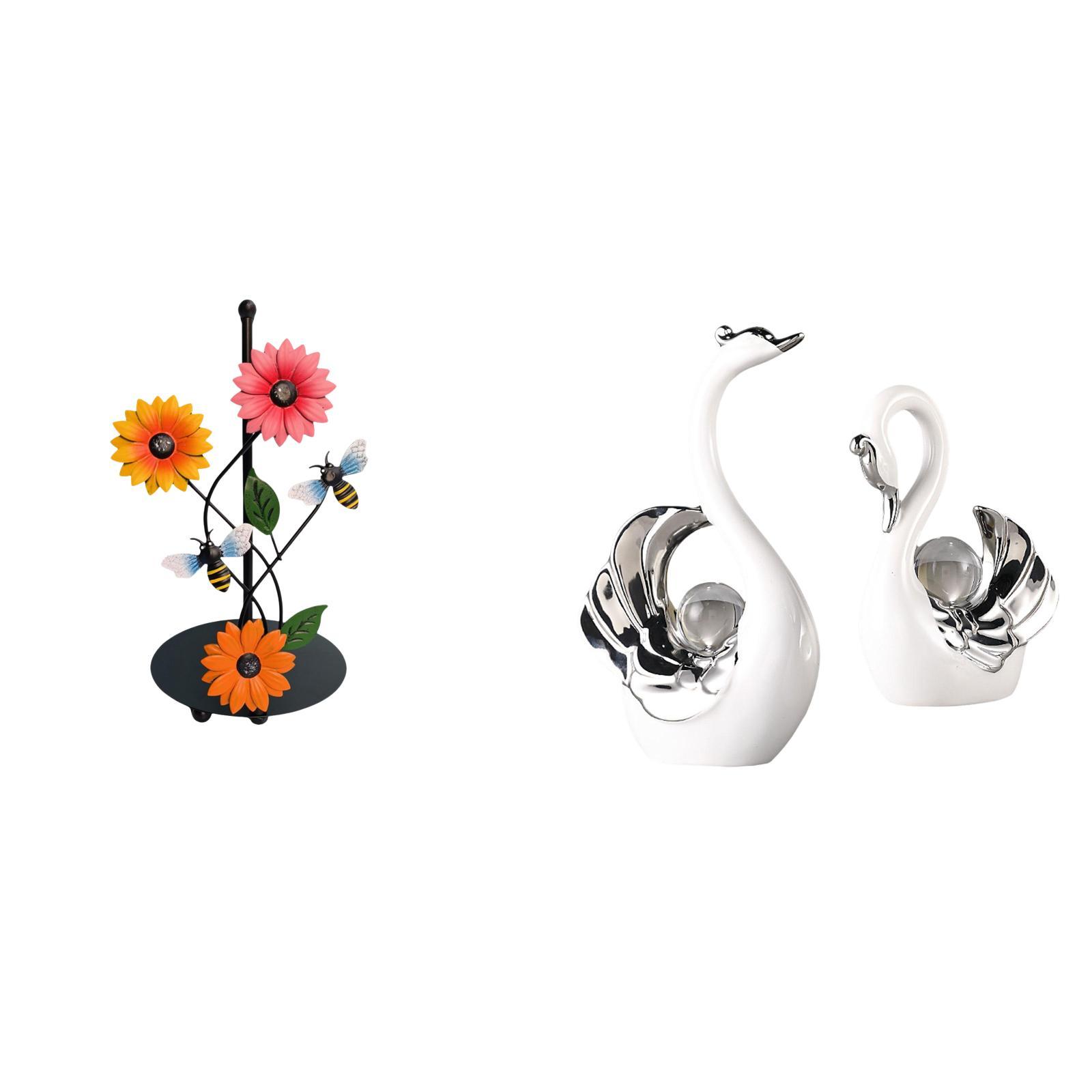 Fiocias Toilet Paper Holder Paper Towel Holder Countertop Swan Statue Modern Ceramic Animals Sculpture Decoration Artistic Iron Ceramic Material Sui