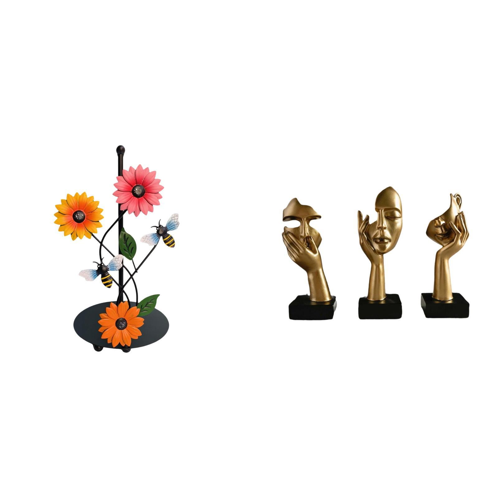 Fiocias Toilet Paper Holder Paper Towel Holder Countertop Thinker Statues Abstract Art Sculptures Modern Figurines Removable Iron Resin Suitable for Living Ro