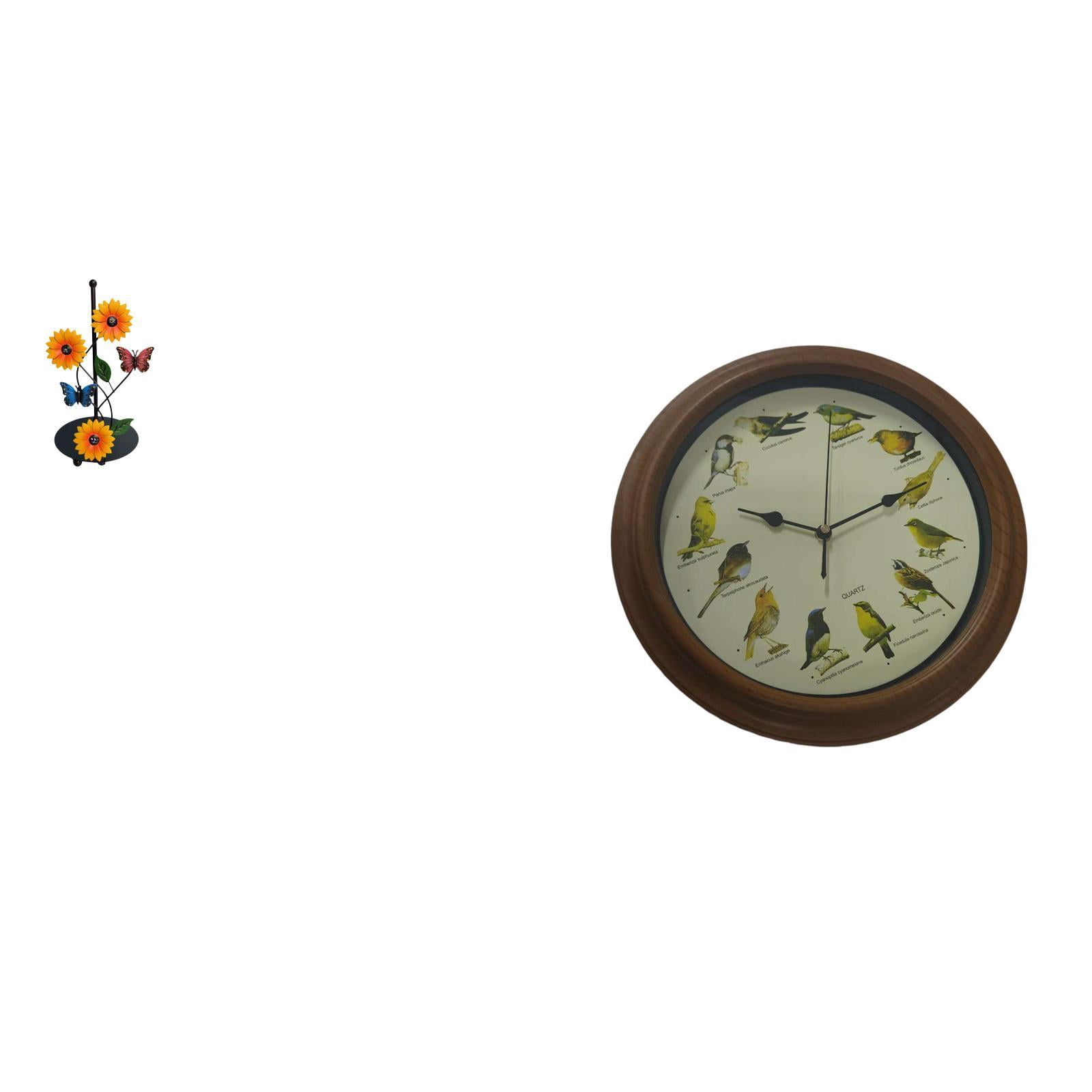 Fiocias Toilet Paper Holder Paper Towel Holder Countertop Wall Clock Decorative Birdsong Alarm Iron PP Glass Material Suitable for Ro