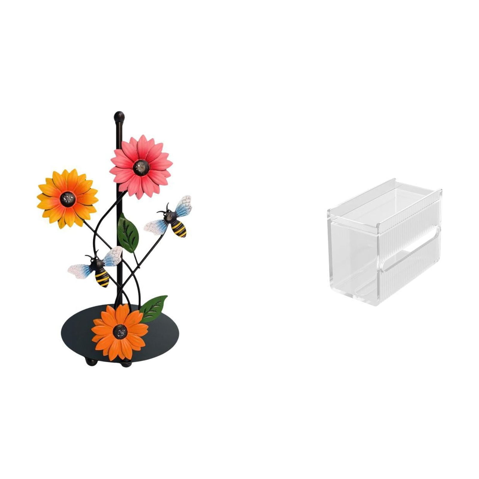 Fiocias Toilet Paper Holder Paper Towel Holder Tissue Case Wall Mounted Toilet Paper Storage Box Premium Acrylic And Iron Construction Suitable for Kitchen Co