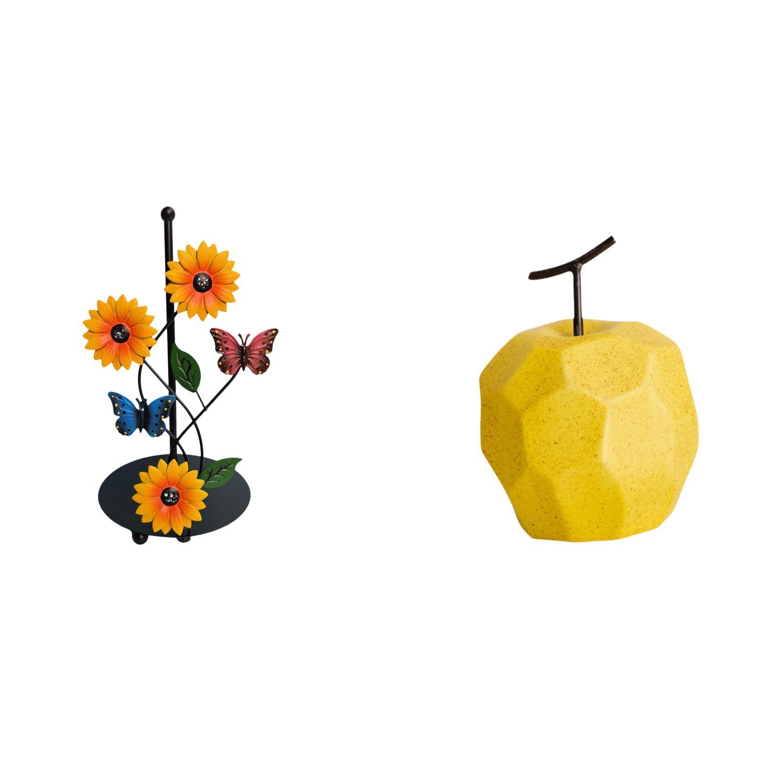Fiocias Toilet Paper Holder And Porcelain Fruit Sculpture Paper Towel Holder Countertop Kitchen Roll Holder Art Figurine Iron Lightweight Suitable for Kitchen