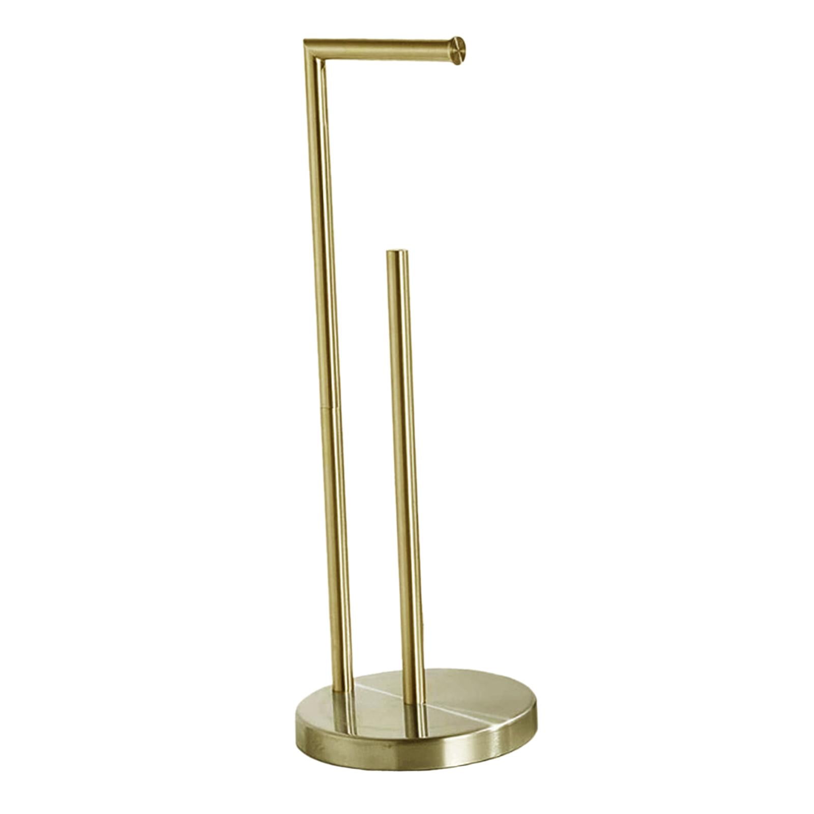 Fiocias Toilet Paper Holder Stand Bathroom Rustproof Floor Holds 3 Rolls Stainless Steel Aureate