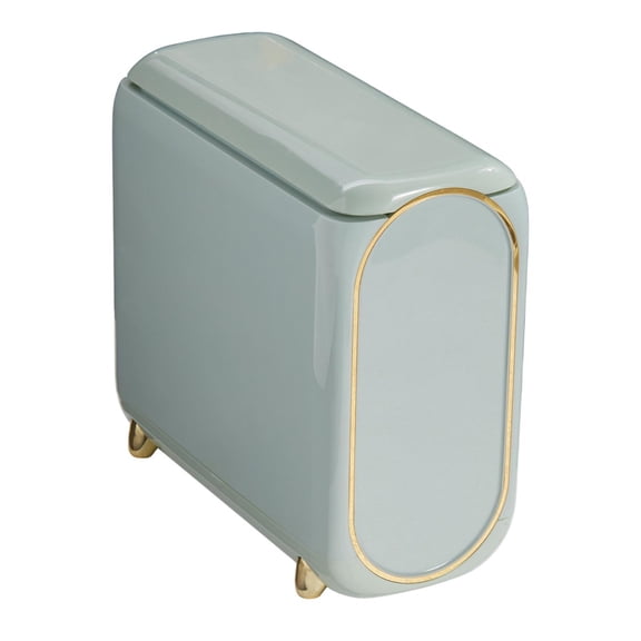 Fiocias Trash Can with Lid Double Bin Large Capacity Rubbish Bin Storage Bucket Pressing Green