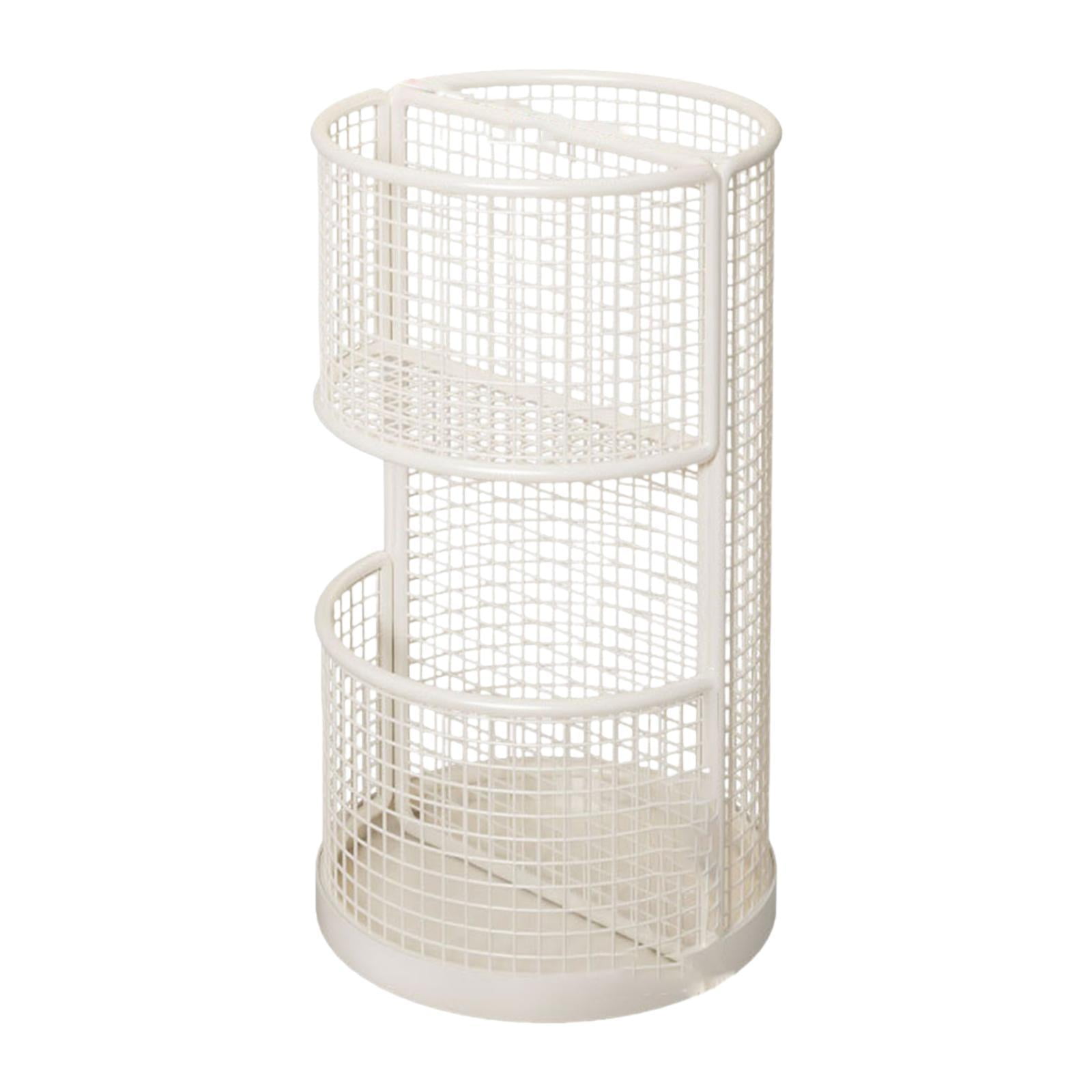 Fiocias Umbrella Stand Storage Rack Open Access Freestanding with Stable Base Convenient White
