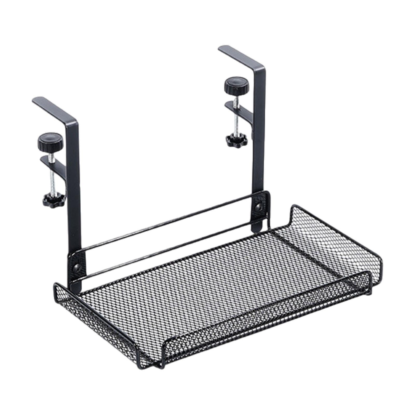 Fiocias Under Desk Cable Organizer Cable Management Tray Rack with Clamp Multifunctional Black