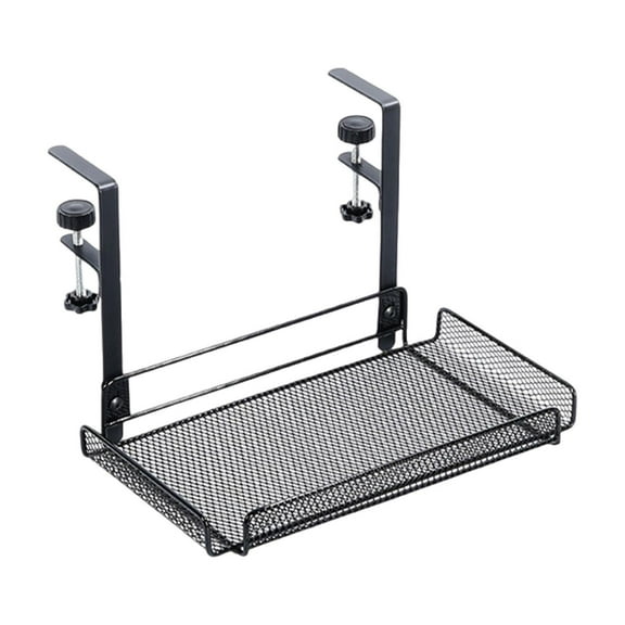 Fiocias Under Desk Cable Organizer Cable Management Tray Rack with Clamp Multifunctional Black