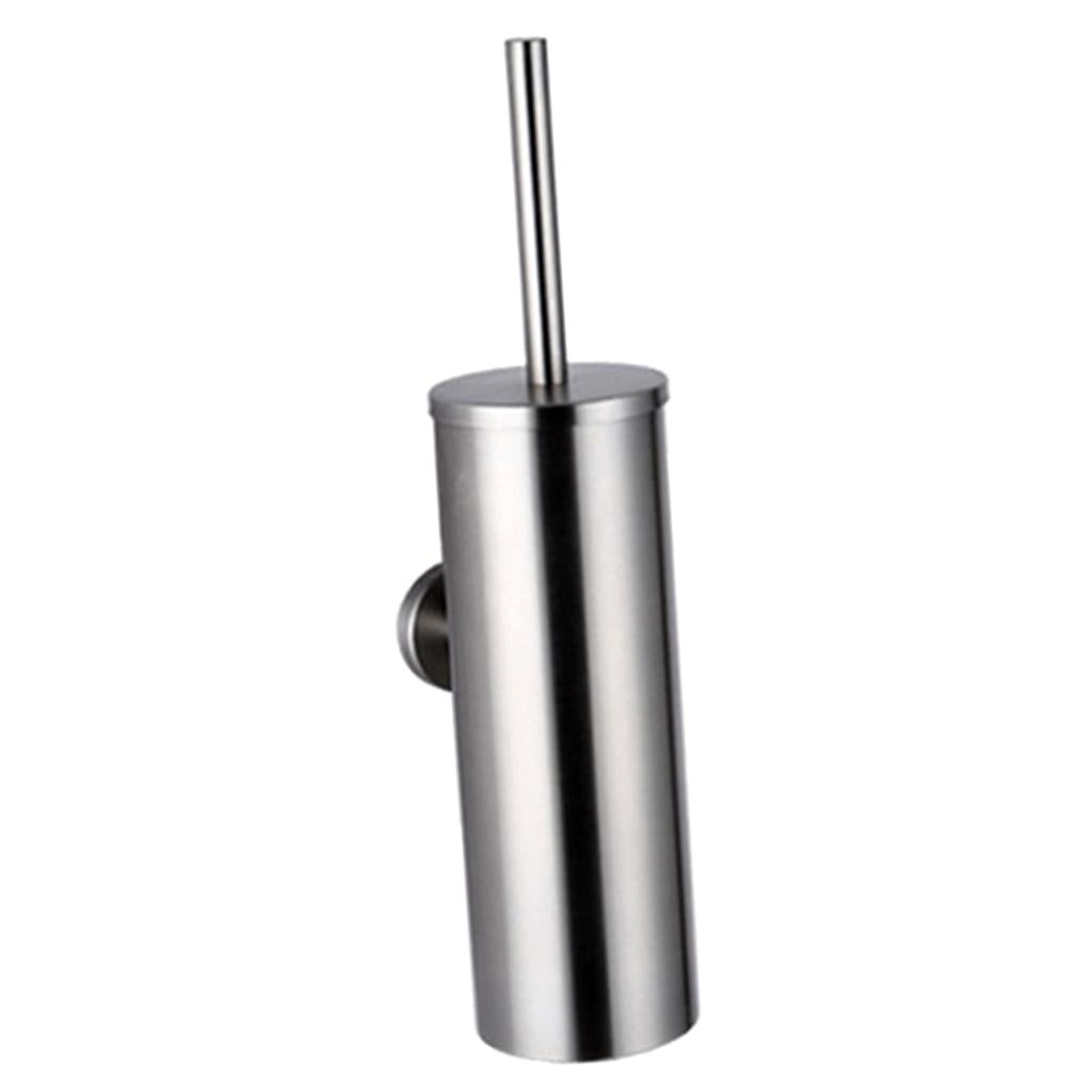 Fiocias Wall Mounted Toilet Brush Detachable Brush Head for Bathroom silver brushed