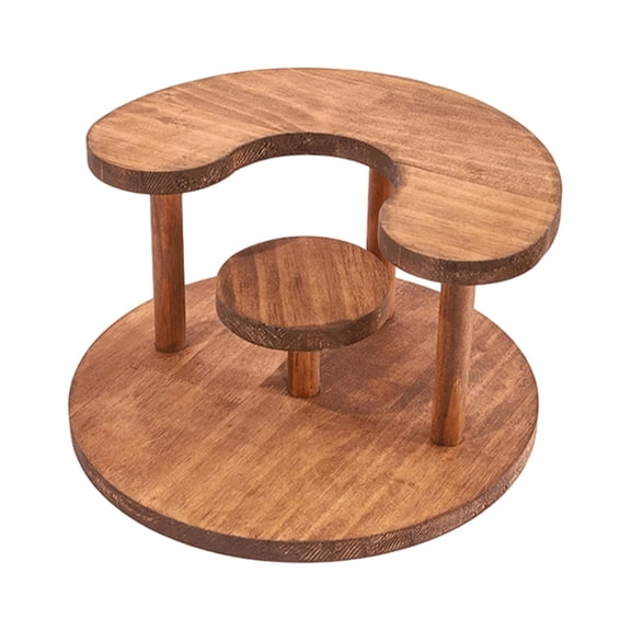 Fiocias Wood Cake Stand Cupcake Tower Multifunctional Step Ladder Storage Organizer Rack Brown