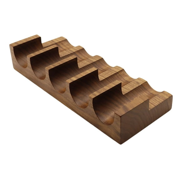 Fiocias Wood Sushi Holder Presentation Platter 5 Grid Decoration Taco Display Stand Rack