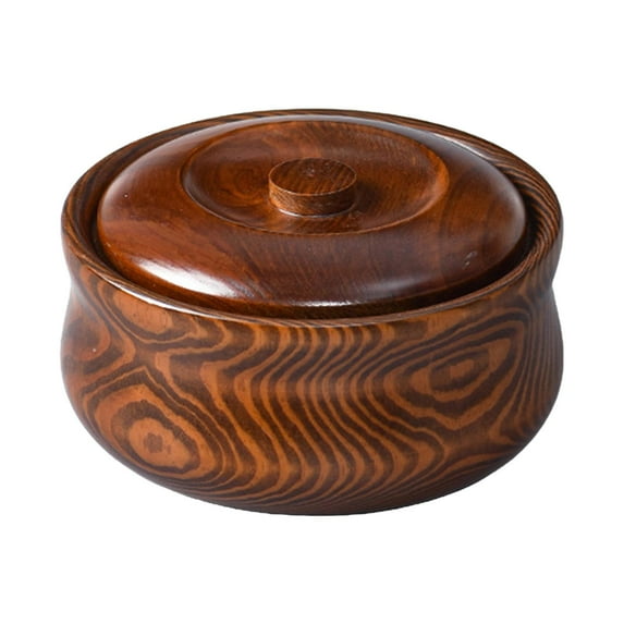 Fiocias Wooden Bowl Container Home Decoration for Salad Decorative Wooden Ramen Bowl for 16cmx7.5cm