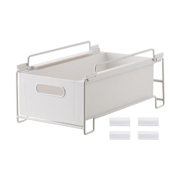 Fiocias below Sink Organizer Slide Out Drawer with Non Slip Pads Multifunction Stackable 35cmx20cmx16cm