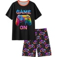 thumbnail image 1 of Fiodrimy Boys Pajamas Big Boys Pajamas Short Sleeves & Shorts 2 Pieces Summer Pjs Set Kid Sleepwear Lounge Clothes Size 8-14, 1 of 1