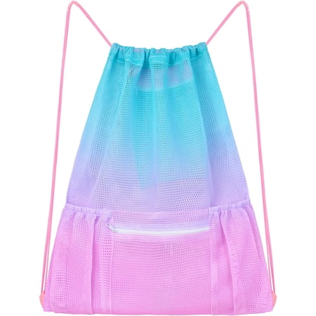 Fiodrimy Lightweight Swimming Gear Bags, Sky Blue Pink, 19.60 x 15.00 x 19.60 inches