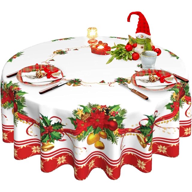 Fiogcve Christmas Tablecloth Red Xmas Tablecloth Washable Reused Winter