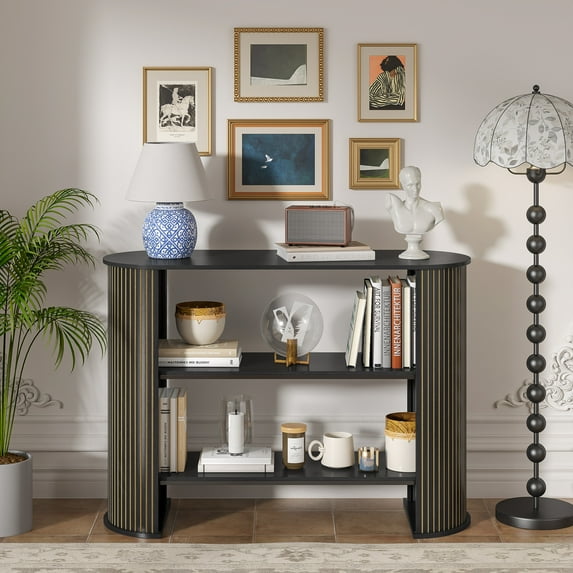 Fiogmub Console Table with Shelves, entryway table with storage, Wood Couch Table, Sofa Table