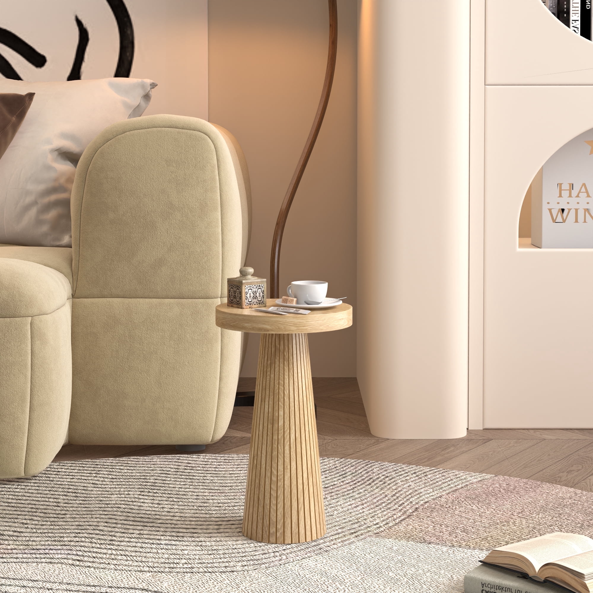 Fiogmub Round End Table, Pedestal Side Table, Small Drinking Table ...