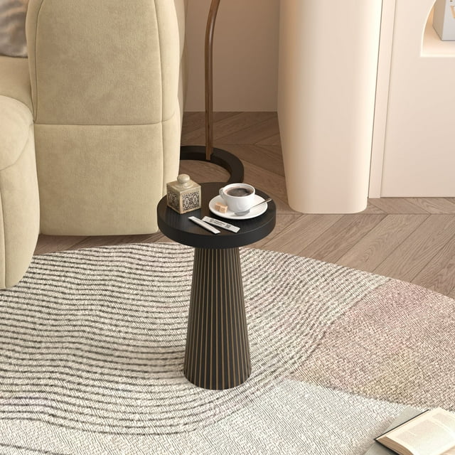 Fiogmub Round End Table, Pedestal Side Table, Small Drinking Table ...