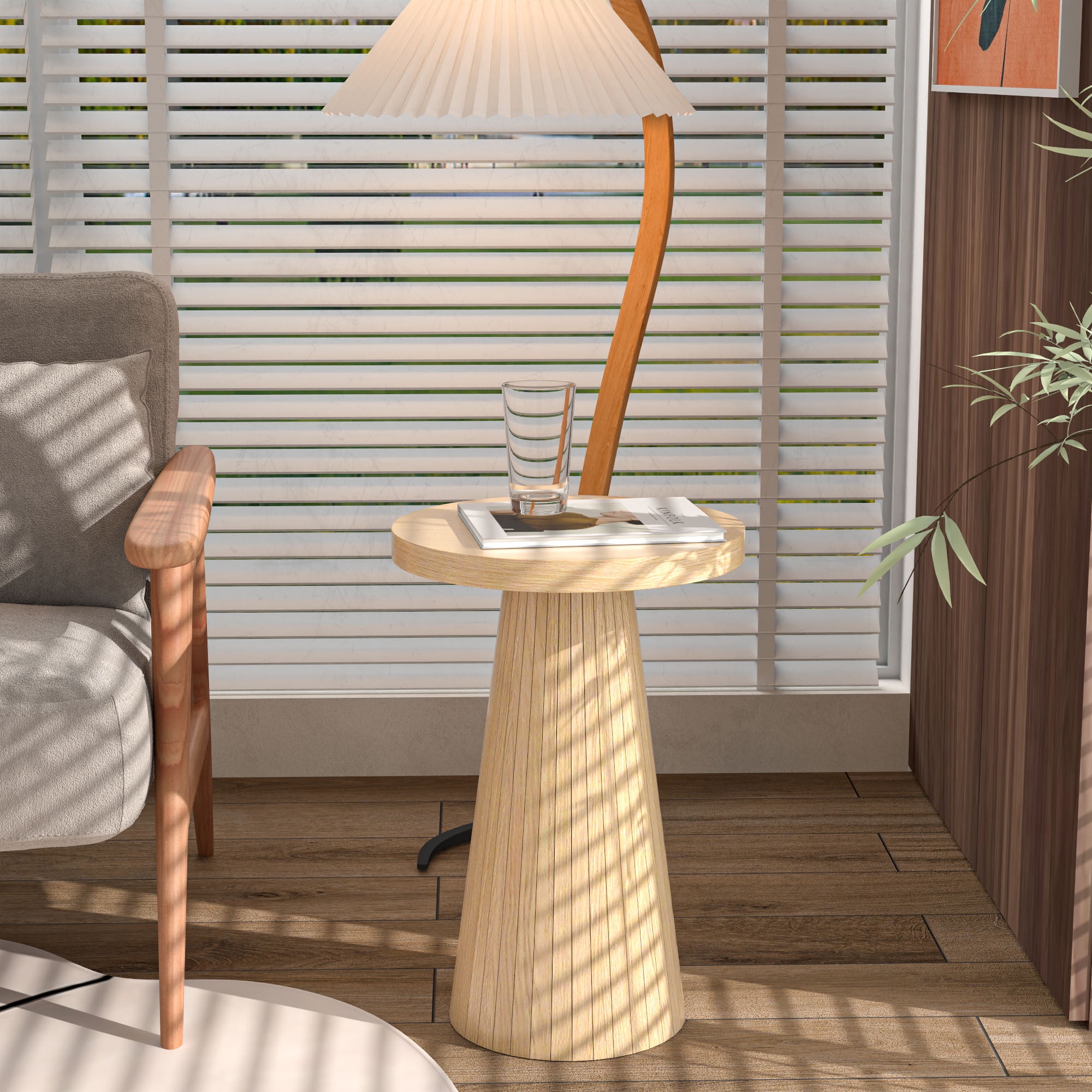 Fiogmub Round Pedestal Side Table, Drink Tables Living Room, Modern Martini Table