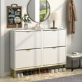 thumbnail image 1 of Fiogmub Shoe Storage Cabinet, 2 Flip Drawers, Wooden Shoe Rack Organizer, Entryway, 1 of 7