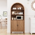 thumbnail image 1 of Fiogmub Tall Arched Display Cabinet, 5-Tier Bookshelf Kitchen Pantry  Cabinet, Open Shelf Storage Cabinet for Living Room, 1 of 8