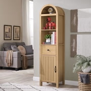 Fiogmub Tall Storage Cabinets with Doors and Shelves, Narrow Tall Linen Cabinet with Drawer