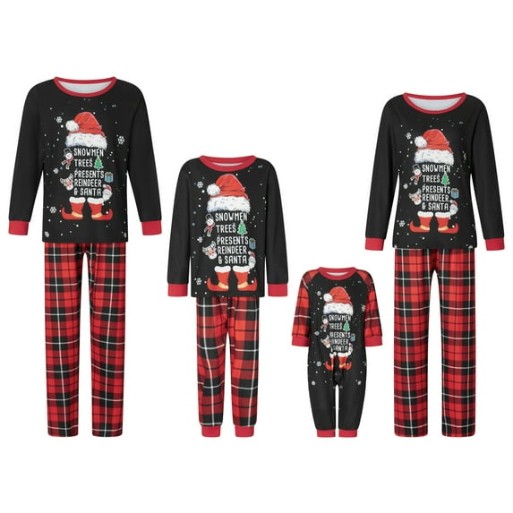 Fiomva 2023 Family Christmas Pjs Matching Sets Christmas Pajamas Long Sleeve Pj 2 Piece Set Festival Party Sleepwear
