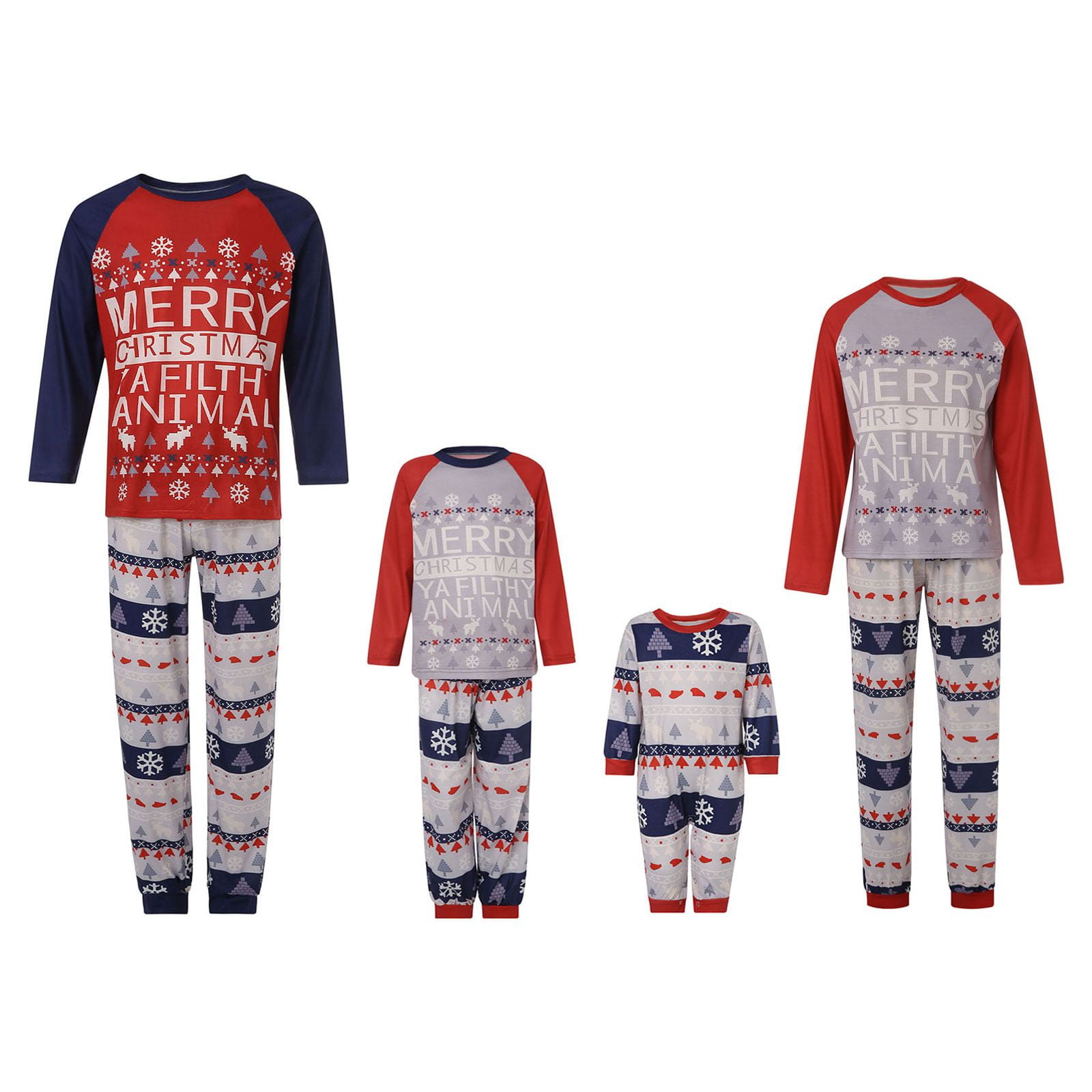 Fiomva Christmas Family Matching Pajama Red Holiday Pjs Sets Cotton ...