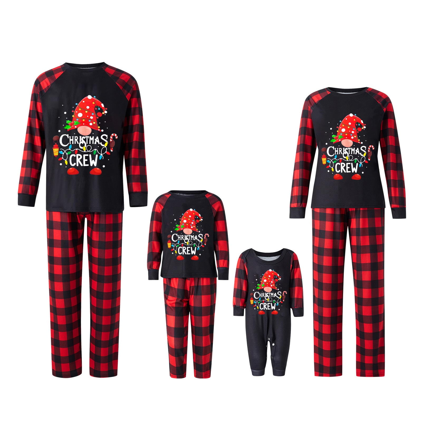 Fiomva Christmas Family Matching Pajama Red Holiday Pjs Sets Cotton ...