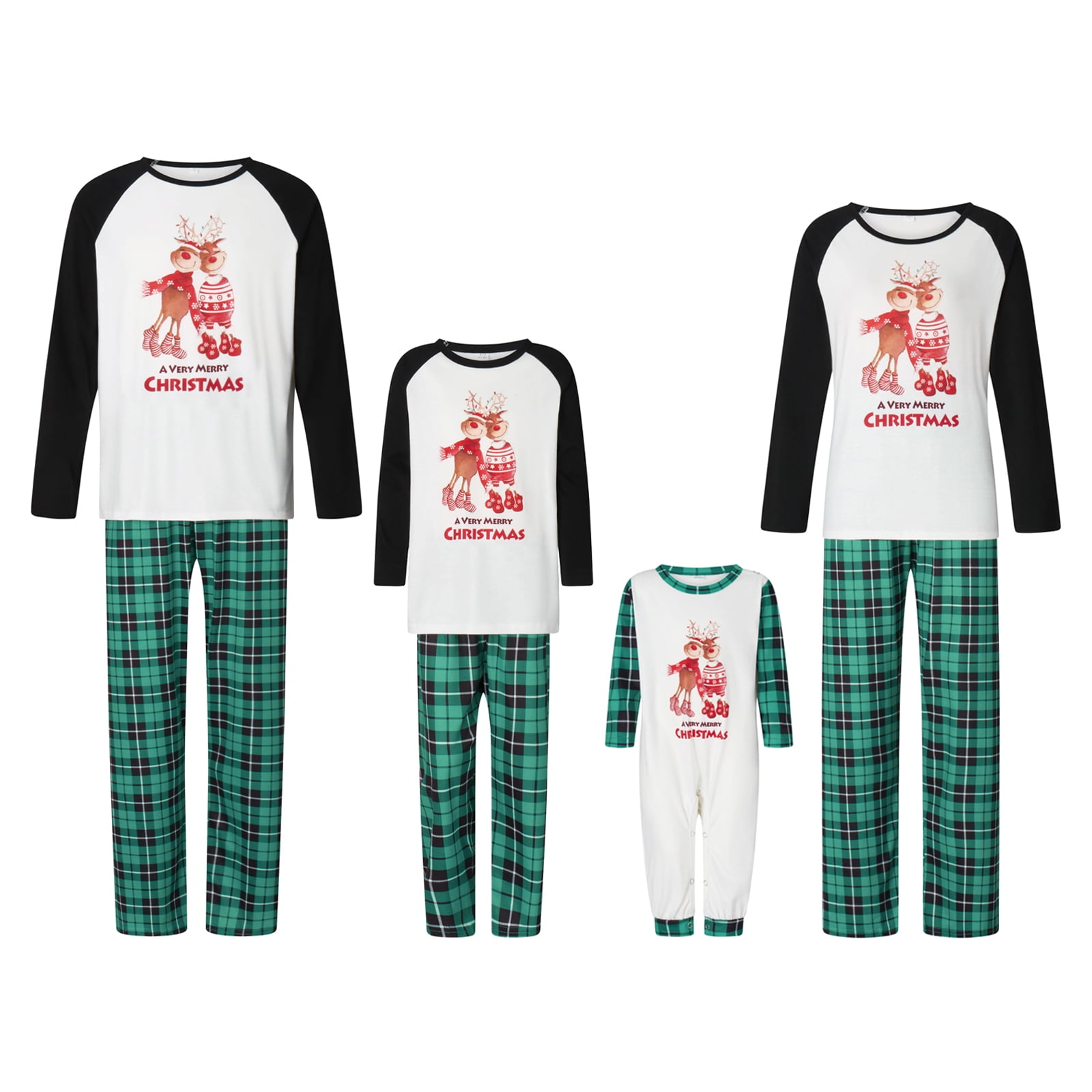 Fiomva Christmas Family Matching Pajama Red Holiday Pjs Sets Cotton ...