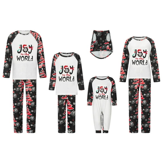 Fiomva Christmas Family Matching Pajama Red Holiday Pjs Sets Cotton Sleepwear