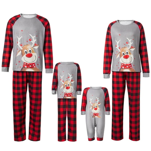 Fiomva Christmas Family Matching Pajamas Set ,Xmas Pjs Jammies Long Sleeve Sleepwear Lounge wear Nightwear