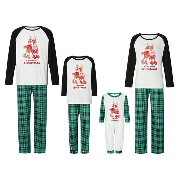 Fiomva Christmas Matching Family Pajamas Set Cartoon Dinosaur Print Pjs Homewear Sleepwear Jammies for Adults and Kids
