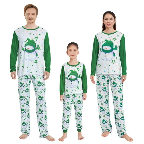 Fiomva Christmas Matching Pajamas for Family Sets 2023 Elk Santa Christmas Tree Print Cute Funny Xmas Sleepwear Pjs Sets